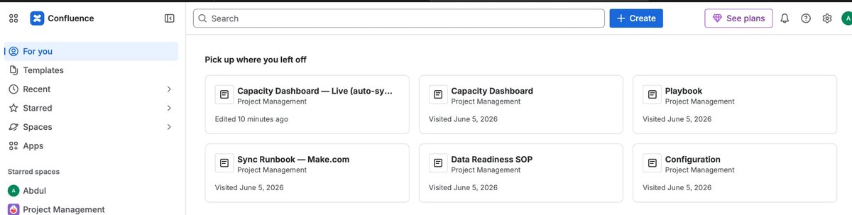 Auto-synced Confluence dashboards and runbooks